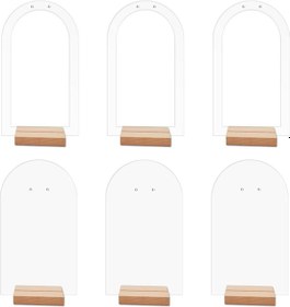 Resim Homyl 6 Parça Ahşap Altlıklı Küpe Teşhir Standı Akrilik 