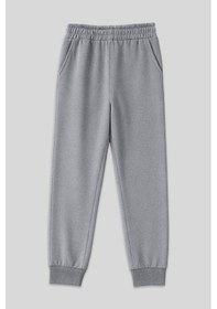 Resim Tommy Life Gri Melanj Yüksek Bel Jogger Rahat Form Manşetli Kadın Eşofman Alt - 94561 GRİ MELANJ 