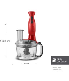 Resim Karaca Pro Multimax 6 In 1 Çok Amaçlı Mutfak Robotu Red 