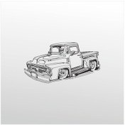 Resim Folyo Sticker Klasik Araba Adkpquy696 50cm Uzunluk Siyah 