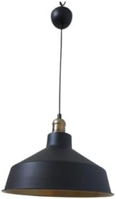 Resim Rsylight Rys Retro Metal Siyah Dekoratif Eskitme Duylu Kafe Siyah Içi Siyah Mutfak Avize Çap:30 Cm 
