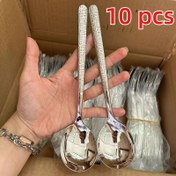 Resim 10 adet Dokulu Paslanmaz Çelik Kaşık, Dayanıklı Paslanmaya Dayanıklı, Kore ve Batı Mutfağı için Uygun, Ana Yemekler için Mükemmel - Yüksek Kaliteli ve Temizlemesi Kolay. 