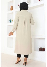 Resim Arma Ve Biye Detaylı Ara Boy Kap - Krem / K0103 Krem 