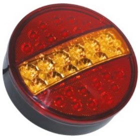 Resim 12v Stop Lambası Yuvarlak Ledli 3 Fonksiyonlu Kırmızı-sarı 140 60 