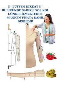 Resim Manken İstanbul Sünger Komple Iğne Batabilen Seyyar Sol Taraf 36/38/40 Beden Uyumlu Prova Mankeni Kolu 