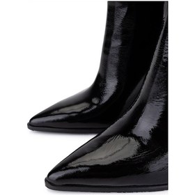 Resim Tamer Tanca Kadın Hakiki Deri Siyah Rugan Topuklu Çizme 1078 26140 Bn Czm Sk25-26 Sıyah Rgn Siyah 