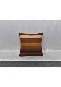 Resim Zehra Abla Halı Yeni El Dokuma Dekoratif Kilim Kırlent Yastık Kılıfı 6418 Çok Renkli 