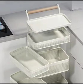 Resim 5 Katlı Metal Siyah Yana Açılır Sebze Meyve Sepeti Patates Soğan Sepeti Sebzelik Tekerlekli 1095-cn Siyah 