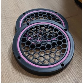 Resim Woodhub 16CM Pembe Neon Işıklı Hoparlör ve Midrange Kapağı 1takım (2ADET) Vidalanabilir 