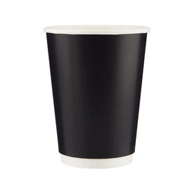 Resim Cafemarkt Çift Katman Sıcak İçecek Karton Bardak, 8 oz, Siyah 