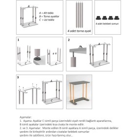Resim Laptop Sehpası Ham Ahşap Ayaklı Ahşap Tabla Demonte C-Sehpa Yan Koltuk Servis Sehpası 35X60 