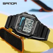 Resim Primepickings Siyah Beyaz Sanda Anti Drop Erkek Kol Saati Ultra Hafif Spor Saati Çok Fonksiyonlu Dijital Ekran Diğer 