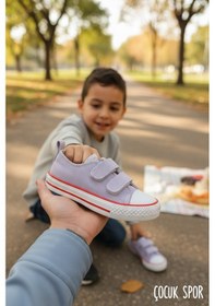 Resim Enoch Burun Korumalı Converse Cırtlı Çocuk Ayakkabı Lila 