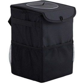 Resim Kapaklı Araba Çöp Kovası 15 X 15 X 25cm Siyah Yurt Dışından 