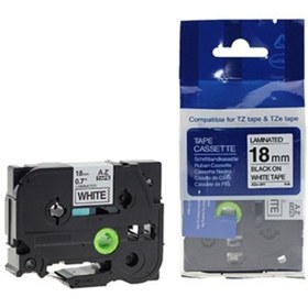 Resim photo print Brother P-touch Muadili Beyaz Etiket 18 Mm Tze-tape Aze241 