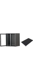 Resim Setrack 19'' 7u 600X600 Duvar Tipi Rack Kabinet + Sabit Raf Türkiye Menşeli 2U Kasa Tipi 
