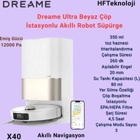Resim Dreame Ultra Robot Süpürge Beyaz +Xiaomi akıllı Baskül HEDİYE 