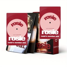 Resim 55 Çiçek Kartı, Bir Kız Kartı, Pembe Baskı ROSIE, KPOP Hayranları İçin 
