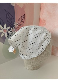Resim Papyonbebek0 Punto Desenli Eşarp Bandana - Beyaz - Organik & El Yapımı Beyaz 