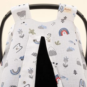 Resim Puset Örtüsü - Tek Taraflı - Mavi Kedi 