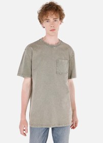 Resim Comfort Fit Yuvarlak Yaka Erkek Yeşil Kısa Kol Tişört 