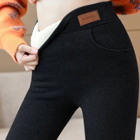 Resim Kadınlar İçin Yüksek Bel Kışlık Termal Pantolon - Cepli, Kalınlaştırılmış Rayon/Elastan Benzeri (Gerçek Değil) Pantolon, Esnek Bel ve Paça, Tam Boy Esneklik, Günlük Kullanım İçin - Soğuk Hava Pantolonu (Makinede Yıkanabilir) 