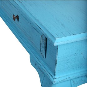 Resim Roys Ahşap 100 Cm Çekmeceli Turkuaz Eskitme Dresuar Ahşap 