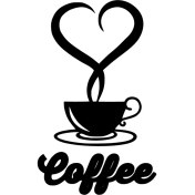Resim Love Coffee Sticker 20 x 32 cm 