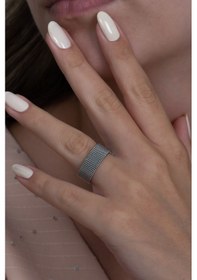 Resim Unisex 8mm Esnek Örgü Hasır Çelik Yüzük Sb1sb2 001 