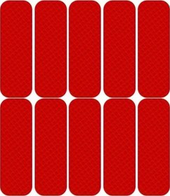 Resim Turcoshop11 Kırmızı 10lu Reflektif Çıkartma Motosiklet Bisiklet Scooter İçin Floresan Emniyet Şeridi 