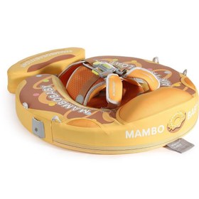 Resim Mambobaby Yüzme Simidi - Çikolatalı Donut, Emniyetli, Gölgelikli ve Ayak Destekli 