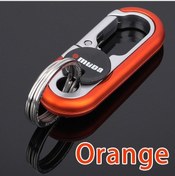 Resim Turuncu Anahtarlık Paslanmaz Çelik Toka Açık Karabina Tırmanma Araçları Çift Halka Araba Anahtarlık Anahtarlık Dayanıklı Anahtarlık 