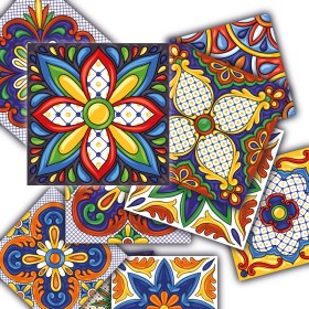 Resim Tink Kendinden Yapışkanlı Karnaval Desenli Pvc Karo 20 x 20 cm 6'lı Paket 