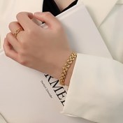 Resim Kadınlar için Zarif Geometrik Demir Zincir Bileklik, Çok Yönlü Günlük ve Parti Aksesuarı, Sevgililer Günü Doğum Günü Hediyesi İçin İdeal, Tüm Sezonlar İçin Moda Takısı 