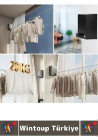 Resim Kompakt Nem Rutubete Dayanıklı Banyo Balkon Dar Alanlar İçin Şık Pratik Geri Çekilebilir Çamaşır İpi Çok Renkli 