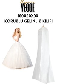 Resim YEGGE Elegans Gelinlik Kılıfı, Körüklü Gelinlik Koruma ve Taşıma Çantası Gelinlik Abiye Kılıfı Kalın Kılıf 
