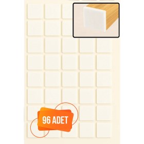 Resim Tek Yapışkanlı Mobilya Masa Sandalye Parke Zemin Ayak Koruyucu Kaydırmaz Keçesi 25 mm (96 Adet) 