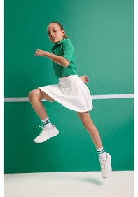 Resim DeFacto Kız Çocuk Cropped Fit Polo Yaka Kazak C5369A825SMGN319 Yeşil 
