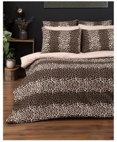 Resim More Home Tek Kişilik Yorgan Kılıfı + Yastık Kılıfı Leopar Beş Kombin 