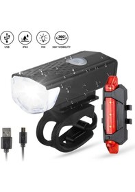 Resim Mobgift Usb Şarjlı Bisiklet Ön Fener Ve Arka Far Stop Uyarı Lamba Kırmızı 