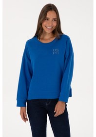 Resim U.S. Polo Assn. Kadın Koyu Mavi Bisiklet Yaka Basic Sweatshırt 50313565-VR032 