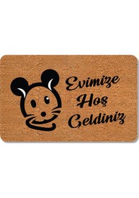 Resim Dijital Baskılı Kapı Önü Paspas Hoşgeldiniz Çok Amaçlı Iç Ve Dış Kapı Paspası Bebek Mavisi 