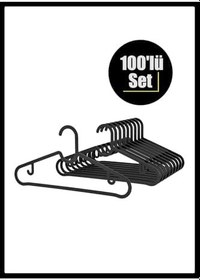 Resim EZMK Ev Gereçleri Spruttig Askı, Ince Elbise Askısı, Tişört Askısı Siyah, 40 Cm, 100 Adet 