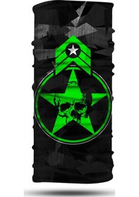 Resim Yeşil Desenli Motosiklet Bandana Boyunluk Outdoor Balaklava 