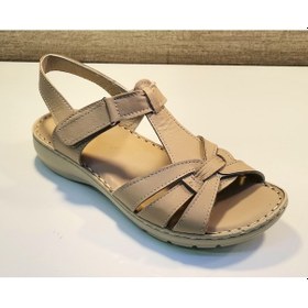 Resim Castle Black 22306 Bayan Deri Comfort Sandalet Bej 