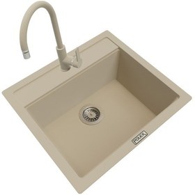 Resim Polex Cristal Lux Granit Eviye P-08+Swan-3 Bej 