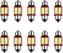 Resim Cloudstore 10 Adet Brightech Led Araç İçi Dome Işık Ampulü 31mm Beyaz C5w C10w 4014 12v 