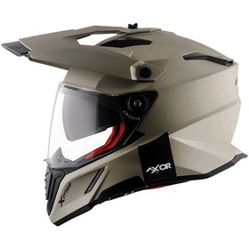Resim Axor X-Cross Dual Vizör Nickel Kask Kırmızı 