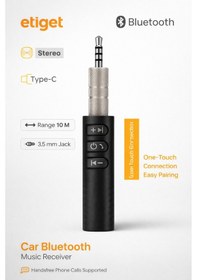 Resim Bluetooth Araç Kiti 3.5mm Aux Kablosuz Ses Alıcısı 