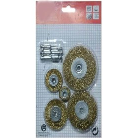 Resim Pimli Tel Fırça Seti 5 Parça 75MM 65MM 50MM 40MM 25MM Geçmeli Pim 